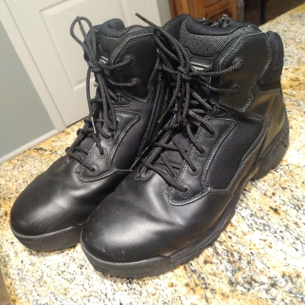 Magnum Stealth Force 6.0 SZ Composite Toe Work Boots Black Leather Mens 13 EUC